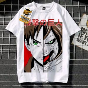 Shingeki no kyojin Tshirt Anime T-shirt Eren Yeager Manga Teshirt Attack on Titan Otaku Teeshort Cosplay