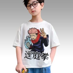 Yuji itadori Teshirt Garçon & Fille Tshirt Manga Anime Teeshort Enfant 6 à 14ans T-shirt Jujutsu Kaisen
