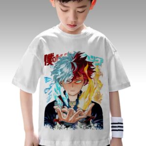 Shoto Todoroki Teshirt Garçon & Fille Tshirt Manga Anime Teeshort Enfant 6 à 14ans T-shirt My Héro Academia