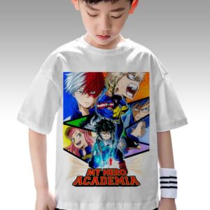 Teshirt Garçon & Fille Tshirt Manga Anime Teeshort Enfant 6 à 14ans T-shirt My Héro Academia