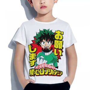 Teshirt Garçon & Fille Tshirt Izuku Manga Anime Teeshort Enfant 6 à 14ans Midoriya T-shirt My Héro Academia