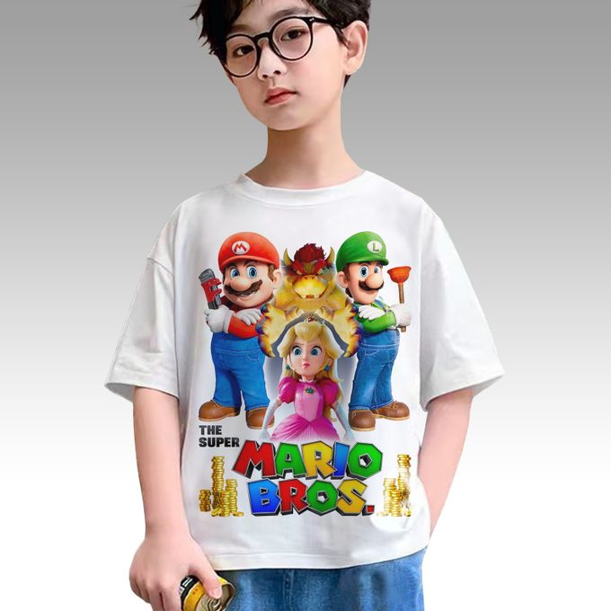 Super Mario T-shirt Jeux Video Teshirt Garçon & Fille Tshirt Gaming Enfant 6 à 14ans Teeshort