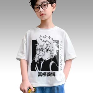 Teeshort Killua Anime Teshirt Garçon & Fille Tshirt Enfant 6 à 14ans T-shirt Hunter X Hunter Manga