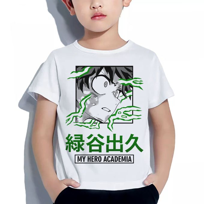 Tshirt Enfant 6 à 14ans T-shirt My Héro Academia Manga Teeshort Midoriya Anime Teshirt Garçon & Fille