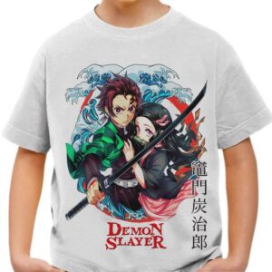 Demon Slayer Tshirt Enfant 6 à 14ans Garçon & Fille T-shirt Manga Kimetsu Teshirt Anime Teeshort