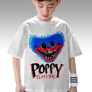 Poppy Playtime Tshirt Enfant 6 à 14ans T-shirt Gaming Funny Cartoon Teshirt Anime Otaku Teeshort