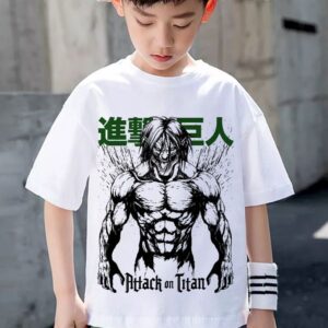 Tshirt Enfant 6 à 14ans T-shirt Attack on Titan Teshirt Eren Anime Otaku Teeshort Shingeki