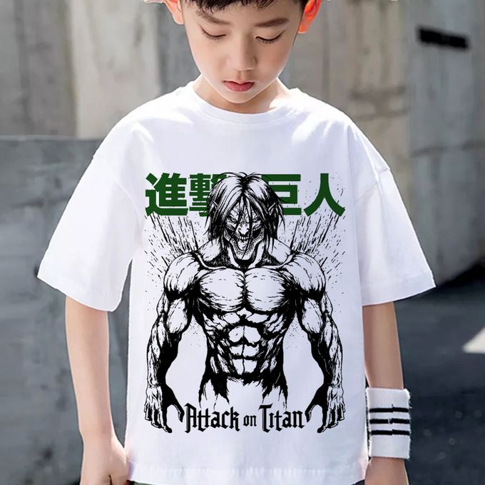 Tshirt Enfant 6 à 14ans T-shirt Attack on Titan Teshirt Eren Anime Otaku Teeshort Shingeki