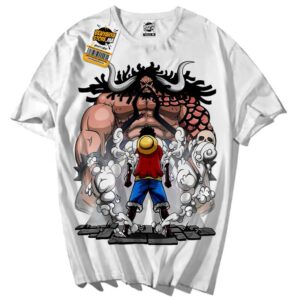 Tshirt One Piece Anime Manga T-shirt Luffu vs kaido Teshirt Cosplay