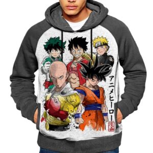 Midoriya izuku Luffy Goku Naruto Saitama Hoodie Manga Capuche Sweatshirt Anime Capuchon