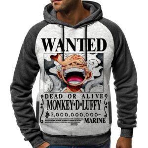 One Piece Japan Hoodie Luffy Gear 5 Capuche Wanted Sweatshirt Anime Capuchon