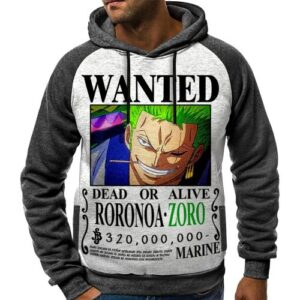 Hoodie Zoro Wanted Manga Capuche One Piece Sweatshirt Anime Capuchon