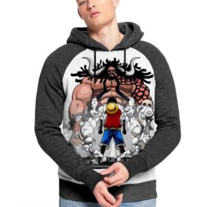 Hoodie Luffy vs Kaido Manga Capuche One Piece Gear Sweatshirt Anime Capuchon