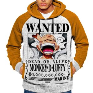 Luffy Gear 5 One Piece Japan Hoodie Capuche Wanted Sweatshirt Anime Capuchon Tshir