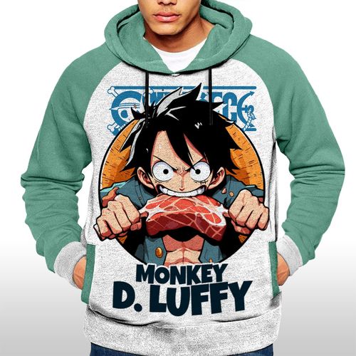 Capuchon Luffy eating Meat - Hoodie One Piece Capuche Japan Sweatshirt Anime