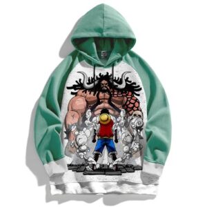 Capuchon Hoodie Luffy vs Kaido Manga - Capuche One Piece Sweatshirt Gear Anime