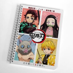 NoteBook Kimetsu no Yaiba Cahier Spirale Métallique Demon SLayer - Cosplay Manga Anime Carnet