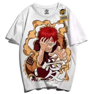 Gaara T-shirt Mode Oversize Teshirt Naruto Shippuden Anime Japan Teeshort Manga Tshirt