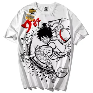 Monkey D. Luffy Manga Japan Tshirt One Piece T-shirt Oversize Arc Wano Teshirt Japan Teeshort