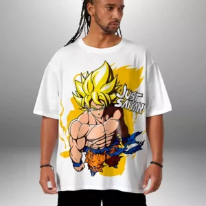Dragon Ball T-shirt Oversize Tshirt Goku Just Saiyan Teshirt Anime Manga Japan Teeshort