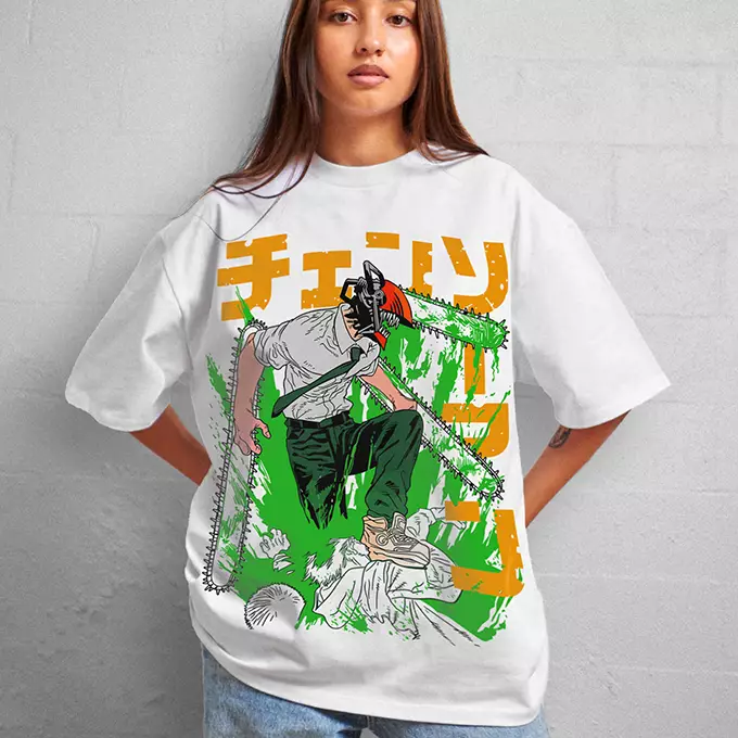 Chainsaw Man T-shirt Oversize Teshirt Denji Anime Japan Tshirt Manga – Image 3