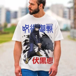Megumi Fushiguro Tshirt Manga T-shirt Mode Oversize Teshirt Jujutsu Kaisen Anime Japan