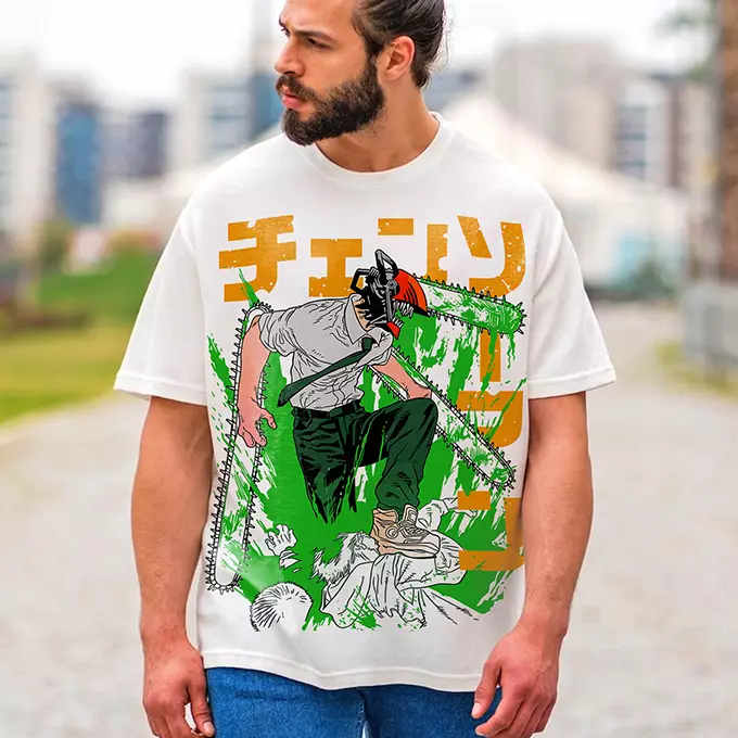 Chainsaw Man T-shirt Oversize Teshirt Denji Anime Japan Tshirt Manga