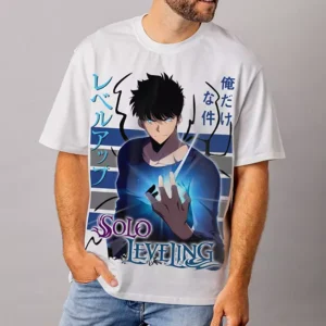 T-shirt Mode Oversize Teshirt Sung Jin-woo Anime Japan Teeshort Solo Leveling Manhwa Tshirt