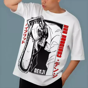 T-shirt Oversize Chainsaw Man Teshirt Denji Anime Japan Tshirt Manga