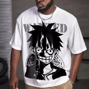 Manga Japan Tshirt One Piece T-shirt Oversize Teshirt Wanted Luffy Teeshort
