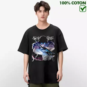 Solo Leveling T-shirt 100% Cotton Oversize Tshirt Sung Jin-woo Teshirt Anime Manhwa Teeshort