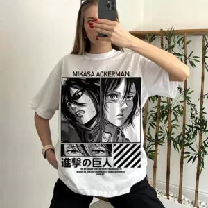 Mikasa Ackerman Attack on Titan Tshirt Manga T-shirt Oversize Teshirt Shingeki no kiyojin Anime Japan