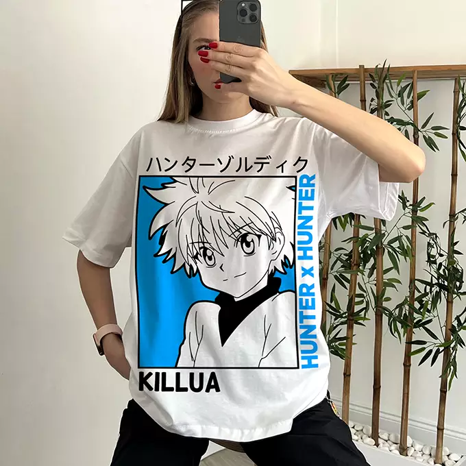 T-shirt Oversize Hunter X Hunter Teshirt Killua Anime Japan Tshirt Manga – Image 3