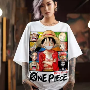 Mugiwara Manga Japan Tshirt One Piece T-shirt Oversize Teshirt Luffy Teeshort