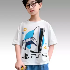 PS5 T-shirt Enfant 6 à 14ans Tshirt Jeux Video Playstation Teshirt Gaming Garçon & Fille
