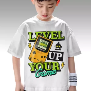 Game Boy T-shirt Enfant 6 à 14ans Tshirt Jeux Video Level up Teshirt Gaming Garçon & Fille