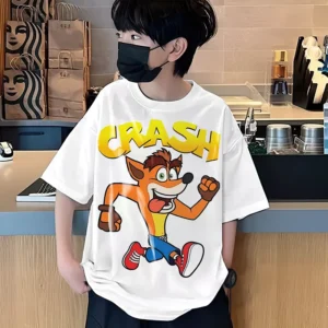 Crash Bandicoot T-shirt Enfant 6 à 14ans Tshirt Jeux Video Playstation Teshirt Gaming Garçon & Fille