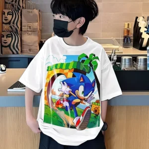 Teshirt Garçon & Fille Sonic Tshirt Jeux Video Gaming T-shirt Enfant 6 à 14ans
