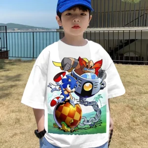 Gaming T-shirt Enfant 6 à 14ans Sonic Teshirt Garçon & Fille Tshirt Jeux Video