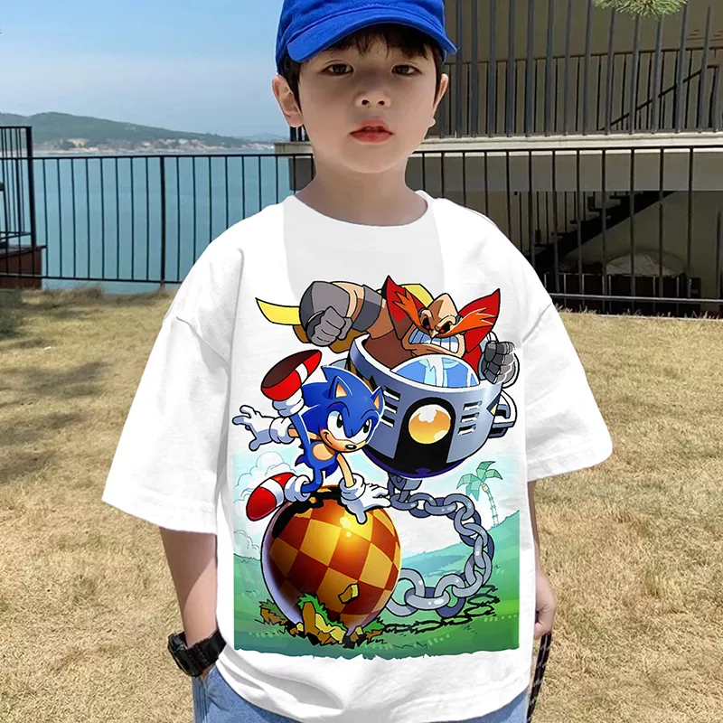 Gaming T-shirt Enfant 6 à 14ans Sonic Teshirt Garçon & Fille Tshirt Jeux Video