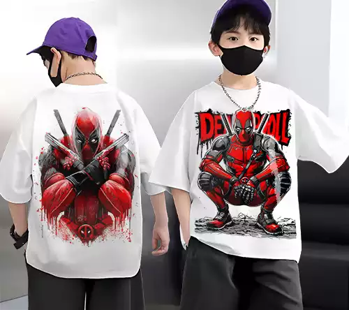 T-shirt DeadPool Enfant 6 à 14ans Tshirt Comics Teshirt Garçon & Fille