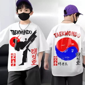 T-shirt Taekwondo Adulte & Enfant (6 à 14ans) & (S-M-L) Tshirt Sport Teshirt Unisex