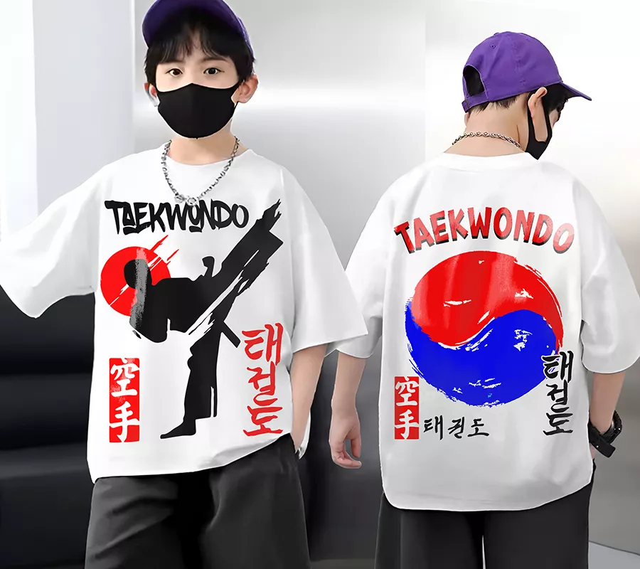 T-shirt Taekwondo Adulte & Enfant (6 à 14ans) & (S-M-L) Tshirt Sport Teshirt Unisex