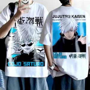 Oversized T-shirt Jujutsu Kaisen Teshirt Blanc Anime Manga Japan Gojo Satoru Tshirt