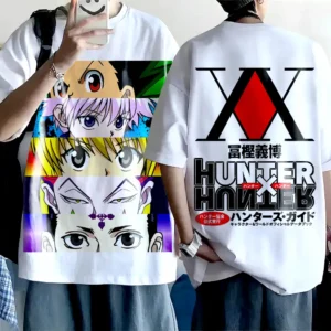 Oversized T-shirt Hunter X Hunter Teshirt Blanc Anime Manga Japan Fashion Tshirt
