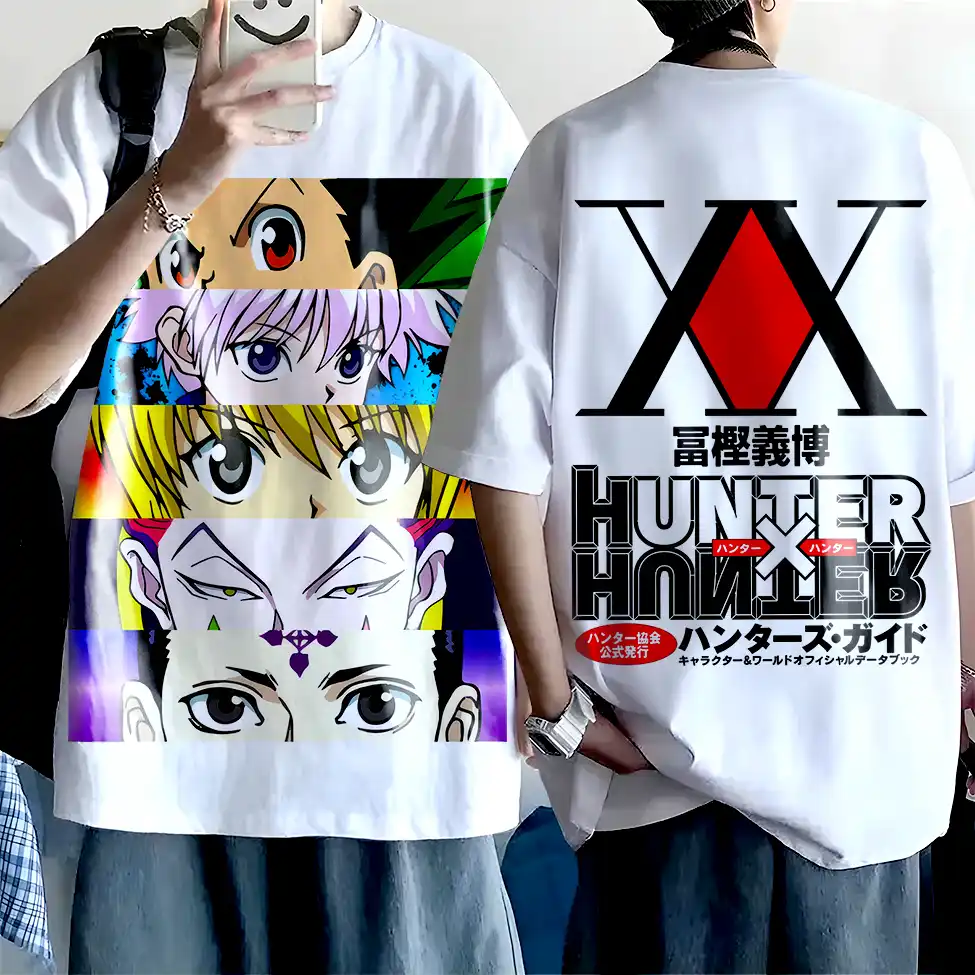 Oversized T-shirt Hunter X Hunter Teshirt Blanc Anime Manga Japan Fashion Tshirt