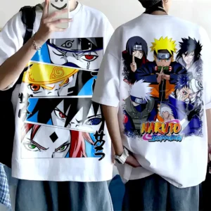 Oversized T-shirt Naruto Shippuden Teshirt Blanc Anime Manga Japan itachi kakashi sasuke obito Fashion Tshirt
