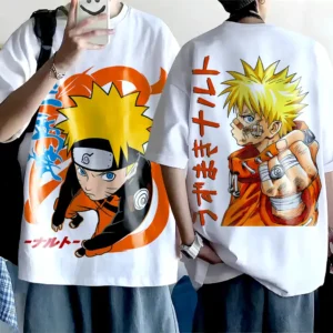 Oversized T-shirt Naruto Uzumaki Teshirt Blanc Anime Manga Japan Fashion Tshirt