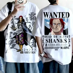 Oversized T-shirt One Piece Teshirt Blanc Anime Manga Japan Shanks Fashion Tshirt