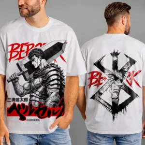 Oversized T-shirt Berserk Teshirt Blanc Anime Manga Japan Guts Fashion Tshirt